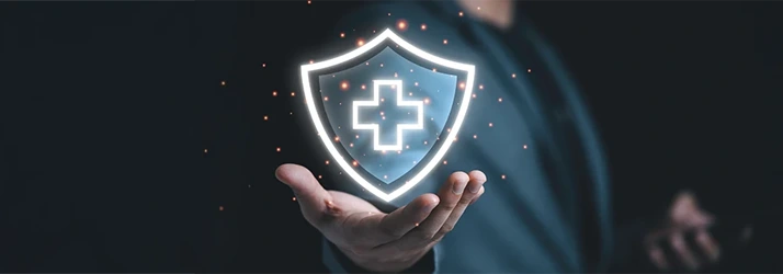 Outstretched Hand Holding A Shield Graphic